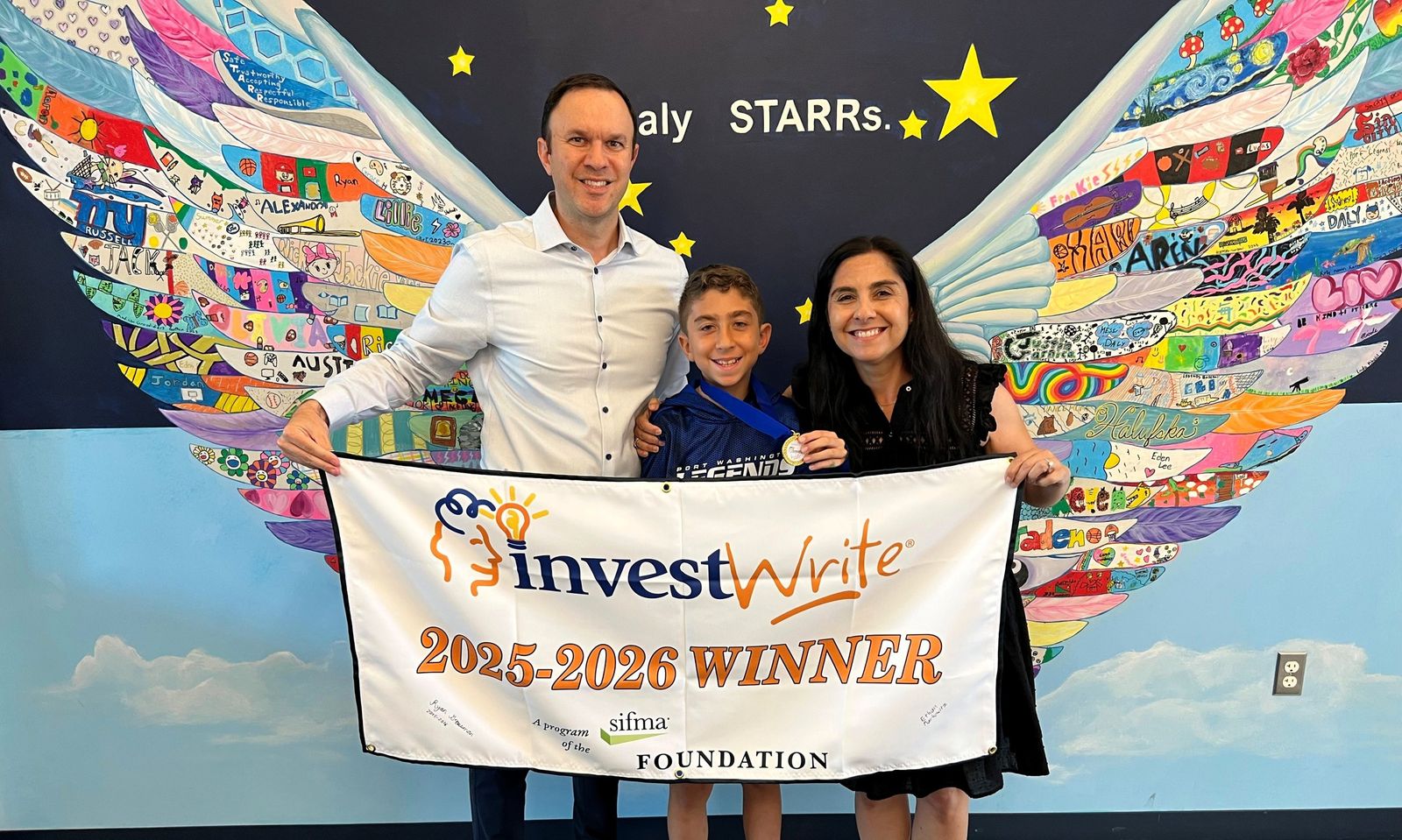 Spring 2026 elementary winner with the InvestWrite winner banner