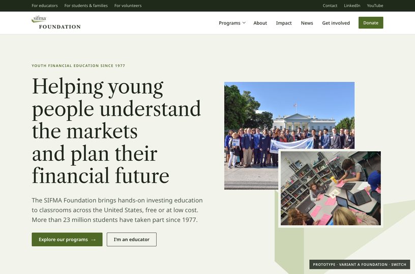 Variant A home page