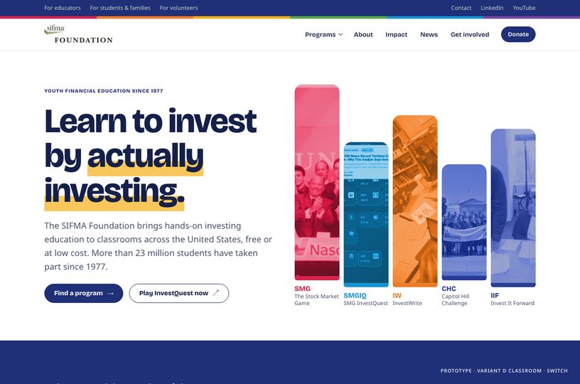 Variant D home page